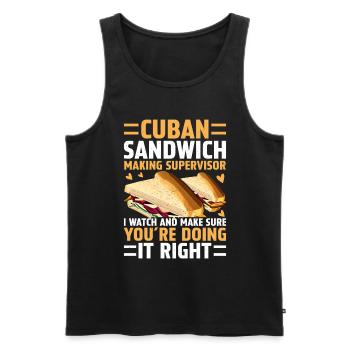 Discover the world of sandwich mastery - Men's Premium Organic Tank Top - black - Front - AI Model Male 178 light (178cm)