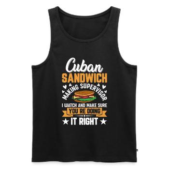 Discover the world of sandwich mastery - Men's Premium Organic Tank Top - black - Front - AI Model Male 178 light (178cm)