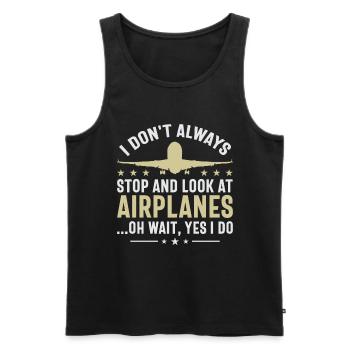 Pilot Aviator Airplanes - Men's Premium Organic Tank Top - black - Front - Michal (187cm)