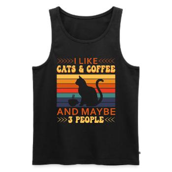 Cat Cat Lover for Women - Men's Premium Organic Tank Top - black - Front - Michal (187cm)
