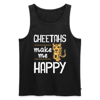 Leopard Portrait Tier - Männer Premium Bio Tank Top - Schwarz - Vorne - Michal (187cm)