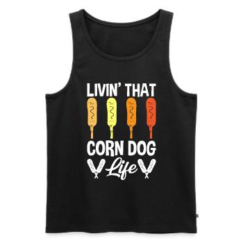 Hot Dog Costume Camping Outfit - Men's Premium Organic Tank Top - black - Front - Michal (187cm)