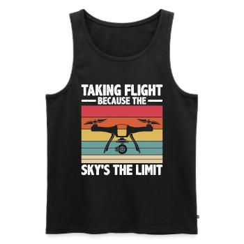 Drone Quadcopter Drone Pilot - Men's Premium Organic Tank Top - black - Front - Michal (187cm)