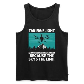 Drone Quadcopter Drone Pilot - Men's Premium Organic Tank Top - black - Front - Michal (187cm)