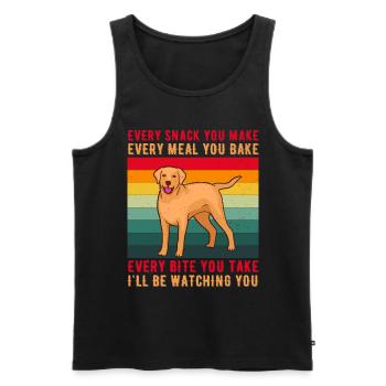 Conception de propriétaire de chien Labrador pour les amoureux des chiens - Débardeur bio Premium Homme - noir - Devant - Michal (187cm)