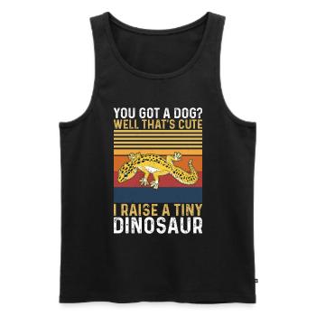 Leopardengecko Dinosaurier Lustige Leopard Gecko - Männer Premium Bio Tank Top - Schwarz - Vorne - AI Model Male 178 light (178cm)