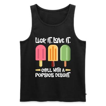 Glace d’été Popsicle Drôle Crème Glacée Plage Pool Party - Débardeur bio Premium Homme - noir - Devant - Michal (187cm)