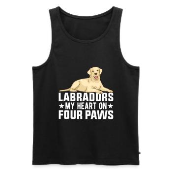 Propriétaire d’un labrador retriever américain Papa de laboratoire noir - Débardeur bio Premium Homme - noir - Devant - AI Model Male 178 light (178cm)