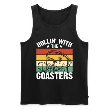 Piste de montagnes russes Roller Coaster Lovers Völker - Débardeur bio Premium Homme - noir - Devant - Michal (187cm)