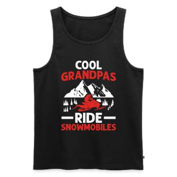 Snowmobile Dad Grandpa - Cool Grandpa Ride Snowmobile - Men's Premium Organic Tank Top - black - Front - Michal (187cm)