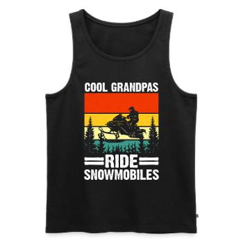 Snowmobile Dad Grandpa - Cool Grandpa Ride Snowmobile - Men's Premium Organic Tank Top - black - Front - Michal (187cm)