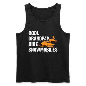 Snowmobile Dad Grandpa - Cool Grandpa Ride Snowmobile - Men's Premium Organic Tank Top - black - Front - Michal (187cm)