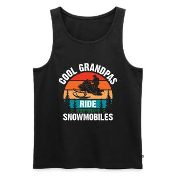 Snowmobile Dad Grandpa - Cool Grandpa Ride Snowmobile - Men's Premium Organic Tank Top - black - Front - Michal (187cm)