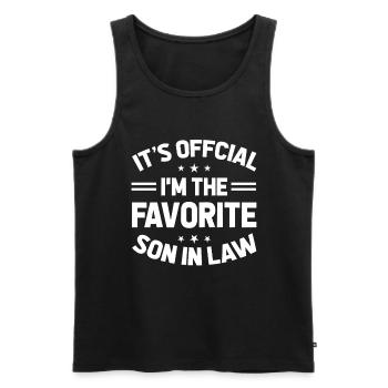 Lieblingssohn Vater Mutter Schwiegermutter - Männer Premium Bio Tank Top - Schwarz - Vorne - Michal (187cm)
