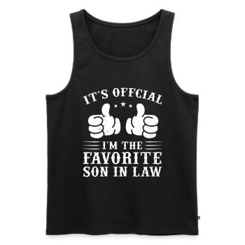 Lieblingssohn Vater Mutter Schwiegermutter - Männer Premium Bio Tank Top - Schwarz - Vorne - Michal (187cm)