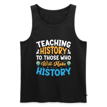 Appréciation du professeur d’histoire Cours d’histoire - Débardeur bio Premium Homme - noir - Devant - Michal (187cm)