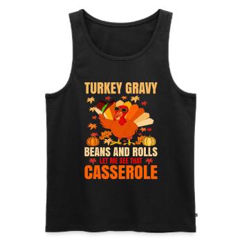 Trruthahn Thanksgiving Funny Design - Men's Premium Organic Tank Top - black - Front - Michal (187cm)