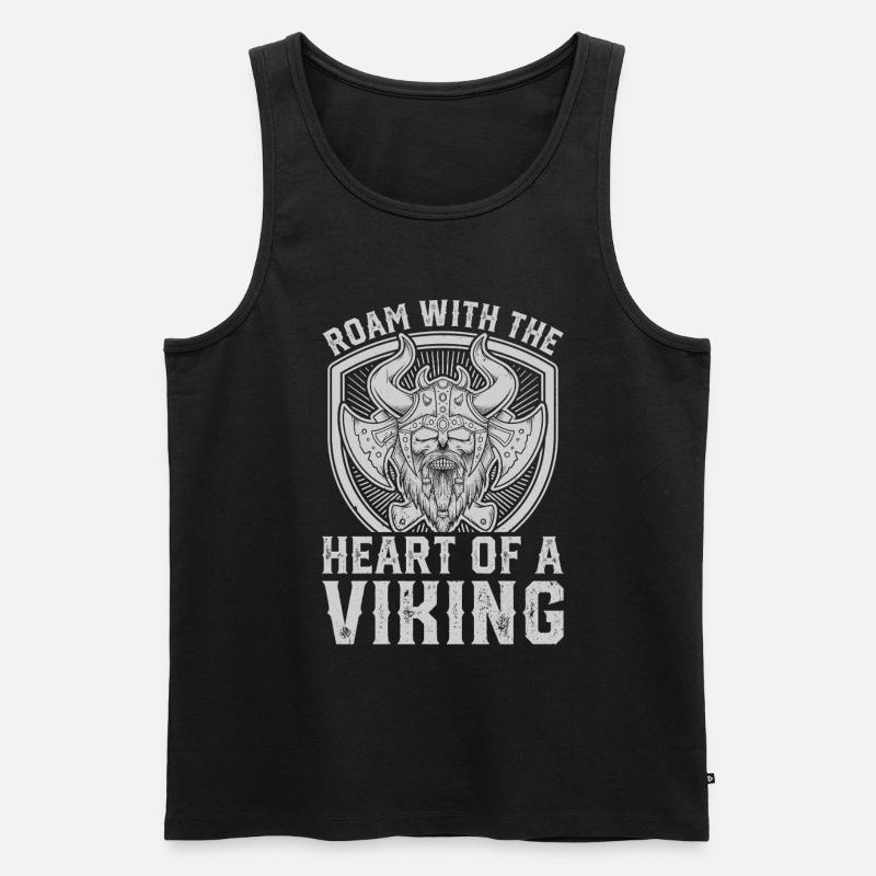 Wikinger Mythos Odin Ravens Huginn - Männer Premium Bio Tank Top - Schwarz