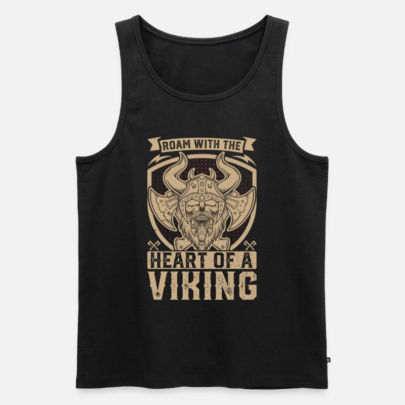 Wikinger Mythos Odin Ravens Huginn - Männer Premium Bio Tank Top - Schwarz