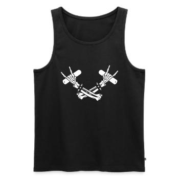 Pedal Steel Guitarist String Instrument Mountain - Men's Premium Organic Tank Top - black - Front - AI Model Male 178 light (178cm)