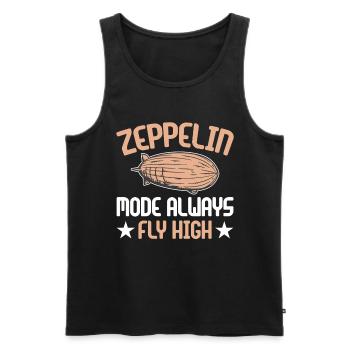 Dirigeable Zeppelin vintage 70 ans - Débardeur bio Premium Homme - noir - Devant - Michal (187cm)
