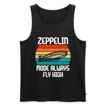 Dirigeable Zeppelin vintage 70 ans - Débardeur bio Premium Homme - noir - Devant - Michal (187cm)