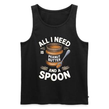 Peanut Butter Peanut Bodybuilders - Men's Premium Organic Tank Top - black - Front - AI Model Male 178 light (178cm)