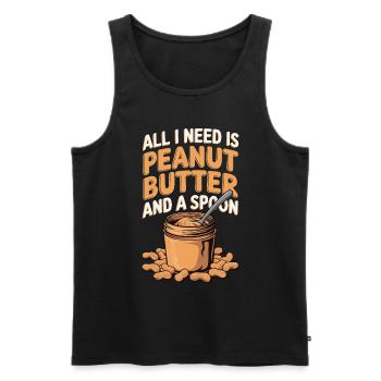 Peanut Butter Peanut Bodybuilders - Men's Premium Organic Tank Top - black - Front - AI Model Male 178 light (178cm)