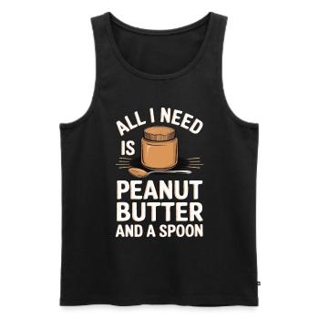 Peanut Butter Peanut Bodybuilders - Men's Premium Organic Tank Top - black - Front - AI Model Male 178 light (178cm)