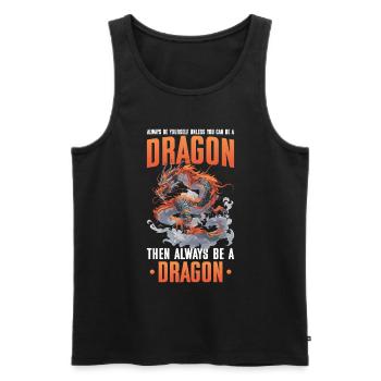 Drachen Drachendesign Sei immer du selbst - Männer Premium Bio Tank Top - Schwarz - Vorne - AI Model Male 178 light (178cm)
