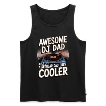Super papa DJ, comme un papa normal - Débardeur bio Premium Homme - noir - Devant - Michal (187cm)