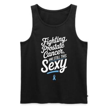 Fight against prostate cancer - Men's Premium Organic Tank Top - black - Front - Michal (187cm)