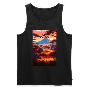 Africa Safari Retro Poster Vintage Souvenir - Männer Premium Bio Tank Top - Schwarz - Vorne - Michal (187cm)
