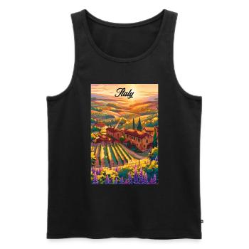 Italy Tuscany Retro Poster Vintage Souvenir - Männer Premium Bio Tank Top - Schwarz - Vorne - Michal (187cm)