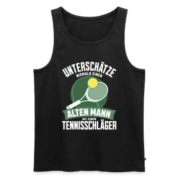 Tennisspieler Geschenk Tennisschläger Tennis-Match - Männer Premium Bio Tank Top - Schwarz - Vorne - Michal (187cm)