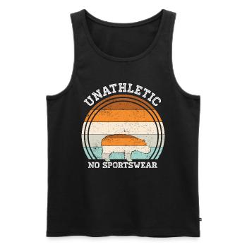 Unathletic no Sportswear - Men's Premium Organic Tank Top - black - Front - AI Model Male 178 light (178cm)