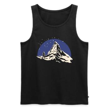 Matterhorn Hiking Hike Souvenir Zermatt - Men's Premium Organic Tank Top - black - Front - Michal (187cm)