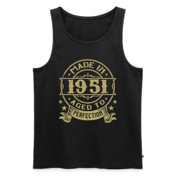 Vintage 1951 Anniversaire 1951 Cadeau 1951 Rétro - Débardeur bio Premium Homme - noir - Devant - Michal (187cm)