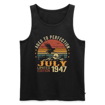 Vintage July 1947 Anniversary July 1947 - Men's Premium Organic Tank Top - black - Front - Michal (187cm)