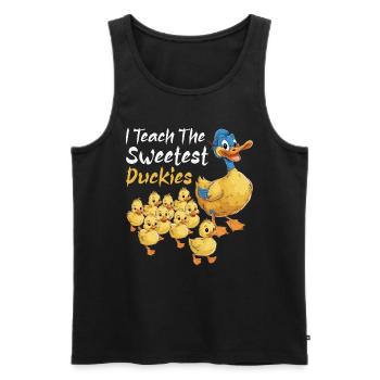Ich unterrichte die süßesten Enten Lehrer Quietscheente - Männer Premium Bio Tank Top - Schwarz - Vorne - Michal (187cm)