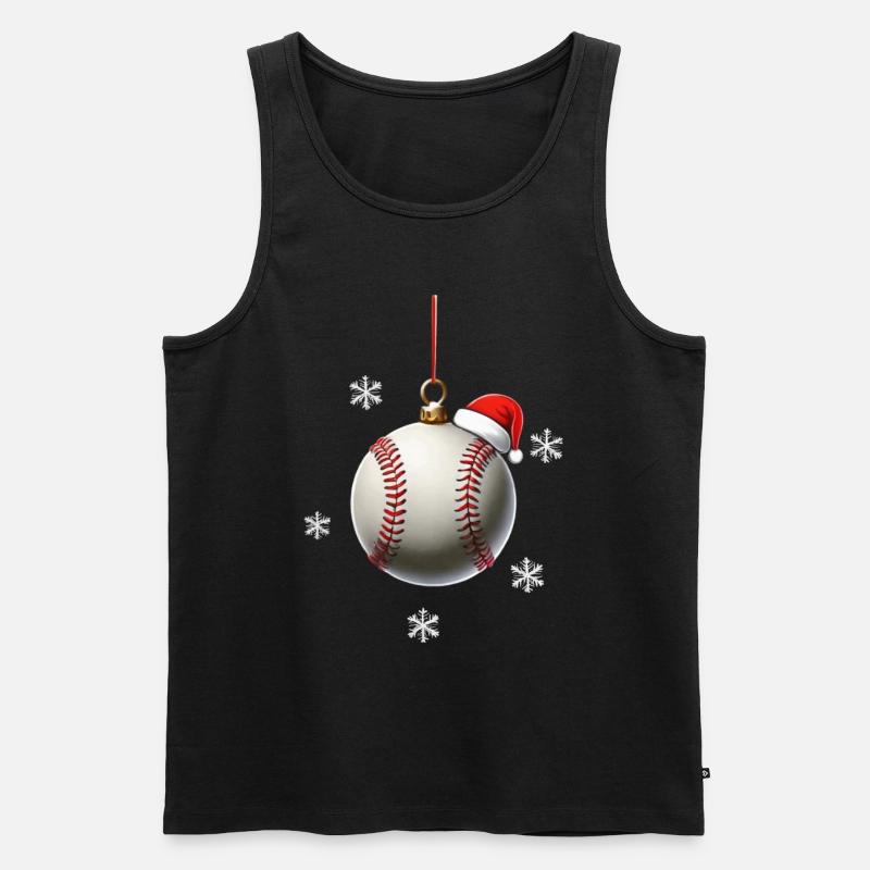FROHE WEIHNACHTEN BASEBALL - Männer Premium Bio Tank Top - Schwarz