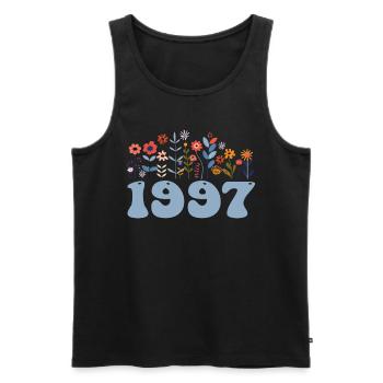 1997 Floral Pattern 1997 Floral Theme Floral 1997 - Men's Premium Organic Tank Top - black - Front - AI Model Male 178 light (178cm)