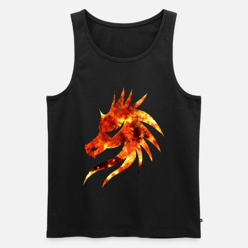 Drachenkopf - Männer Premium Bio Tank Top - Schwarz