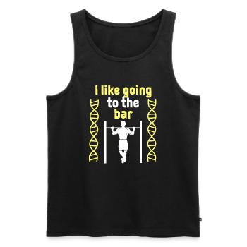 I Like Going To The Bar : Fitness Calisthenics Pul - Men's Premium Organic Tank Top - black - Front - Michal (187cm)