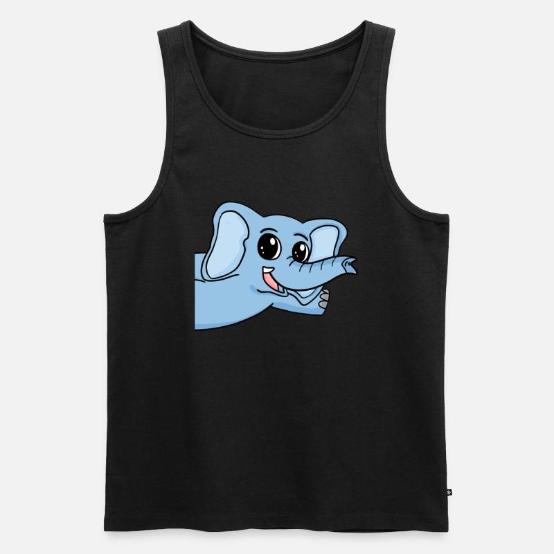 Elefant Gruß Begrüßung - Männer Premium Bio Tank Top - Schwarz