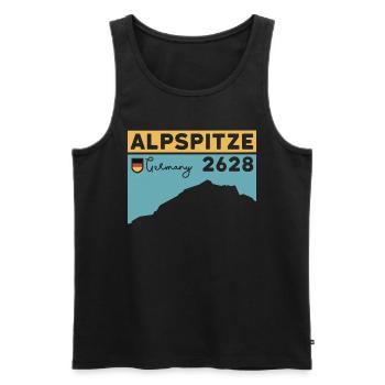 Alpspitze Höhe Hike via ferrata Nesselwang - Men's Premium Organic Tank Top - black - Front - AI Model Male 178 light (178cm)
