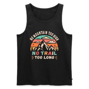 Pas de montagne trop haute, pas de chemin trop long - Débardeur bio Premium Homme - noir - Devant - AI Model Male 178 light (178cm)