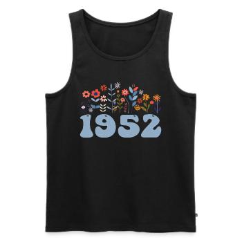 1952 Floral Pattern 1952 Floral Theme Flowers 1952 - Men's Premium Organic Tank Top - black - Front - AI Model Male 178 light (178cm)