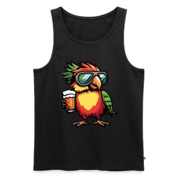 Papagai Après-Ski Bière Bande dessinée - Débardeur bio Premium Homme - noir - Devant - Michal (187cm)