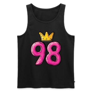98 Nombre Couronne - Débardeur bio Premium Homme - noir - Devant - Michal (187cm)